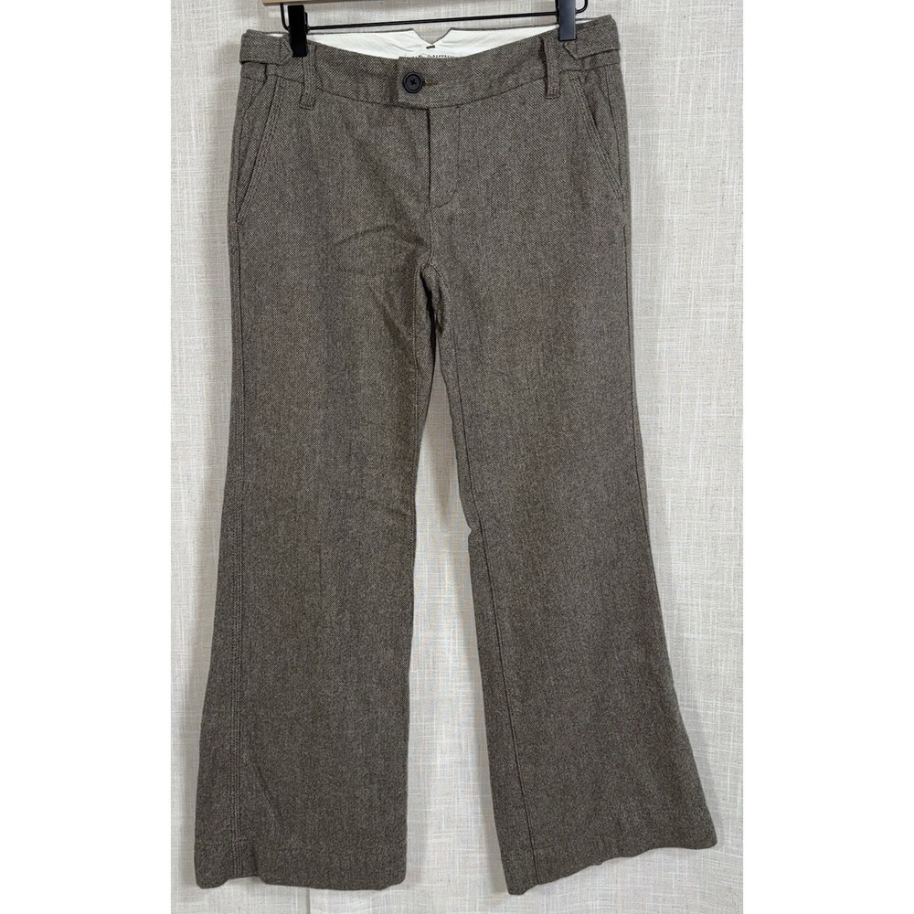 Banana‎ Republic Wool Blend Dress Pants Women's Sz 4 Tweed Brown Trousers Low
